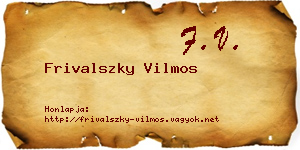 Frivalszky Vilmos névjegykártya