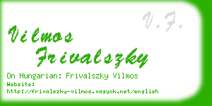 vilmos frivalszky business card